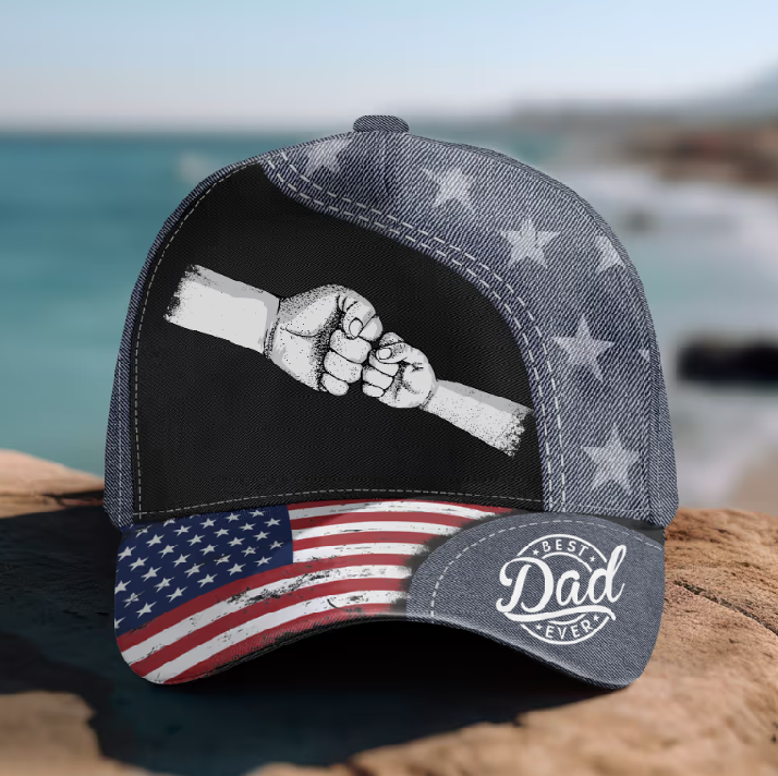 Personalized Classic Cap - Fist Bump Daddy Grandpa
