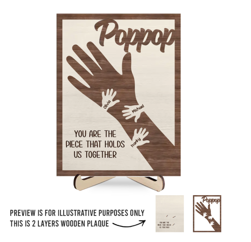 Custom Wooden Plaque With Stand - Father's Day, Gift For Dad, Grandpa