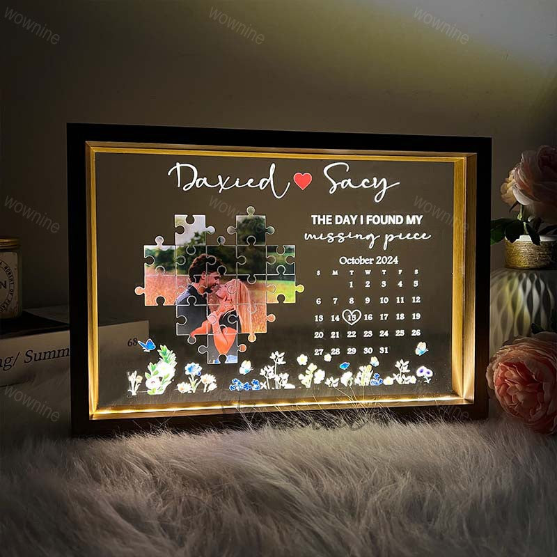 Personalized Light Frame Gift The Day I Found My Missing Piece