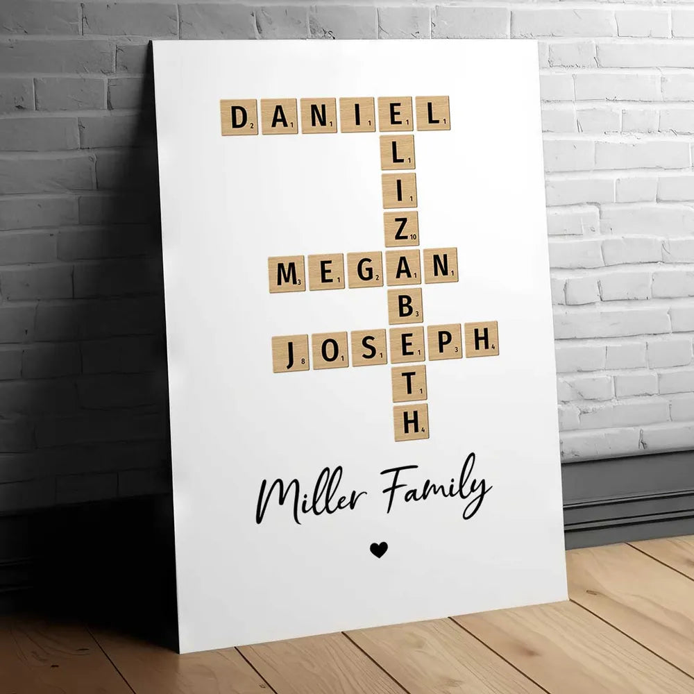 Personalized Canvas - "Crossword Art"