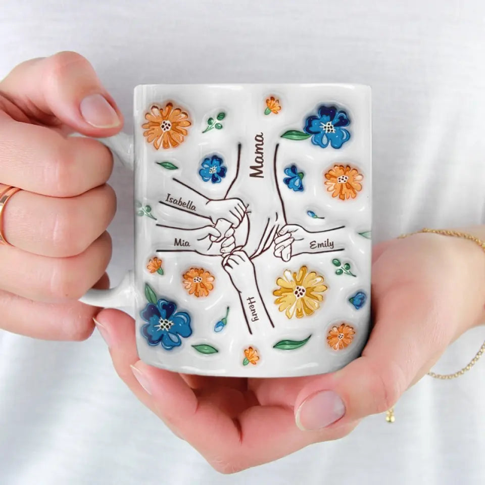 Personalized 3D Inflated Effect Printed Mug - Mother's Day, Gift For Mom, Grandma