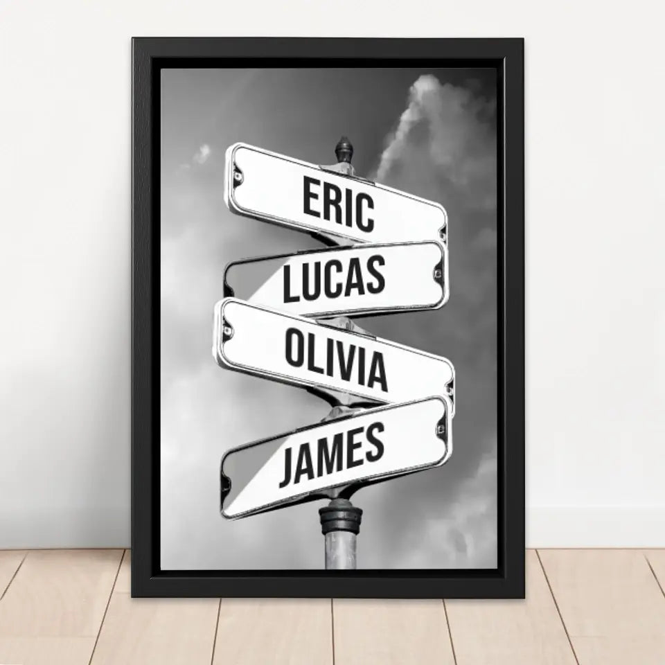 Personalized Canvas - Vintage street sign for families