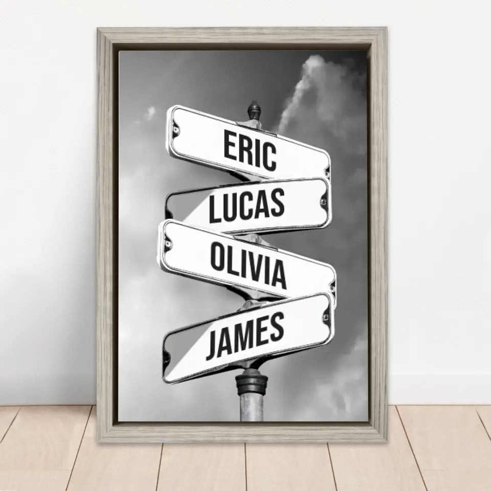 Personalized Canvas - Vintage street sign for families