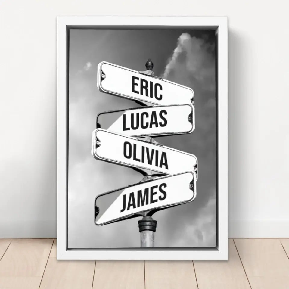 Personalized Canvas - Vintage street sign for families