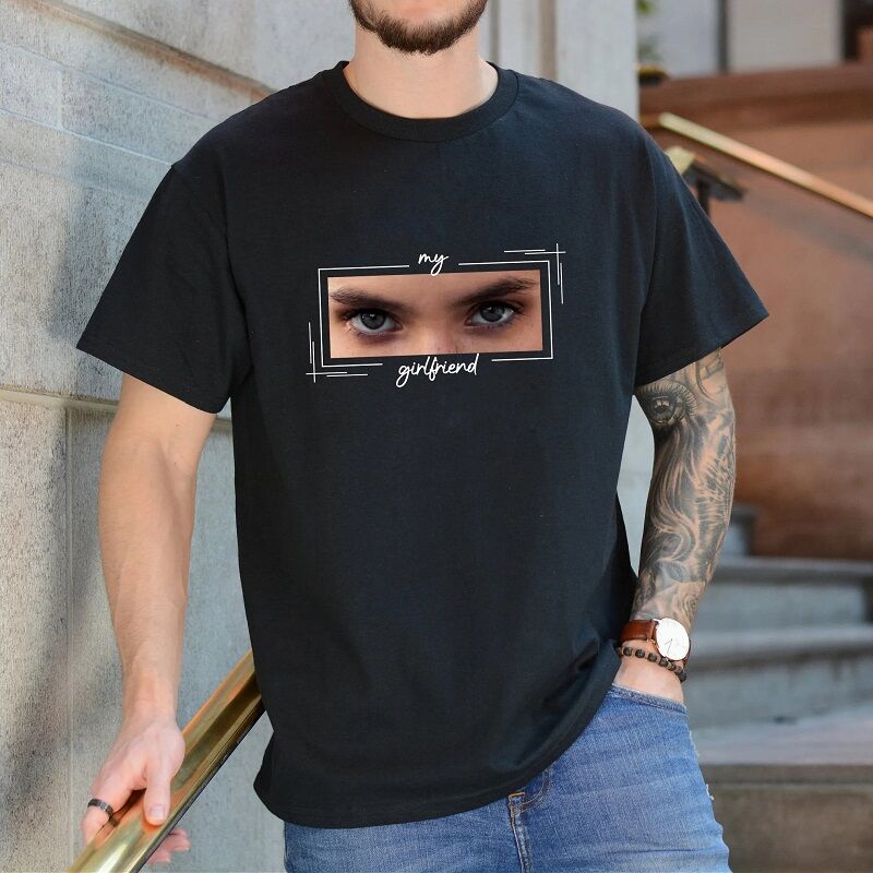 Personalized T-shirt Look Into My Eyes Custom Eyes Valentine's Day Gifts for Couples