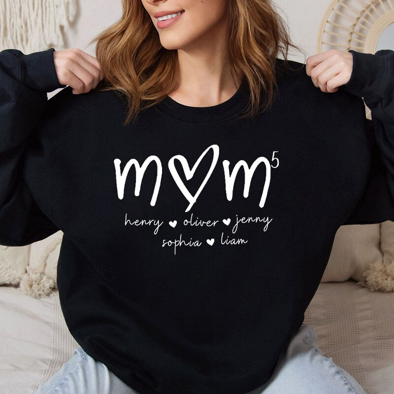 Personalized Sweatshirt Mom with Number of Children
