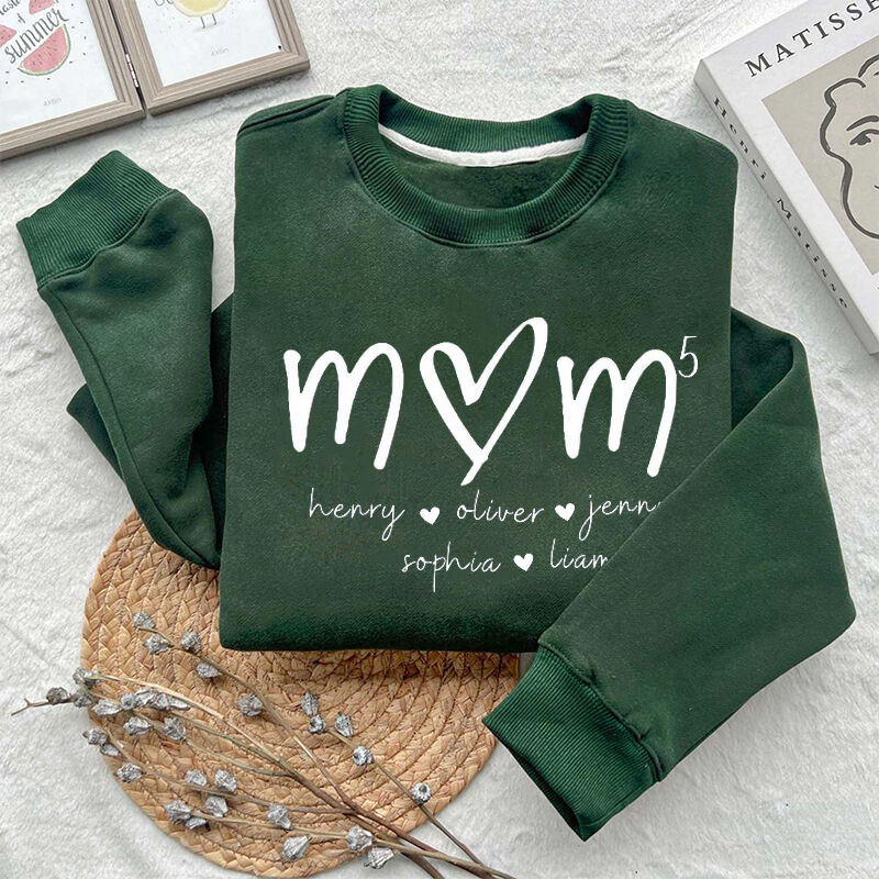 Personalized Sweatshirt Mom with Number of Children