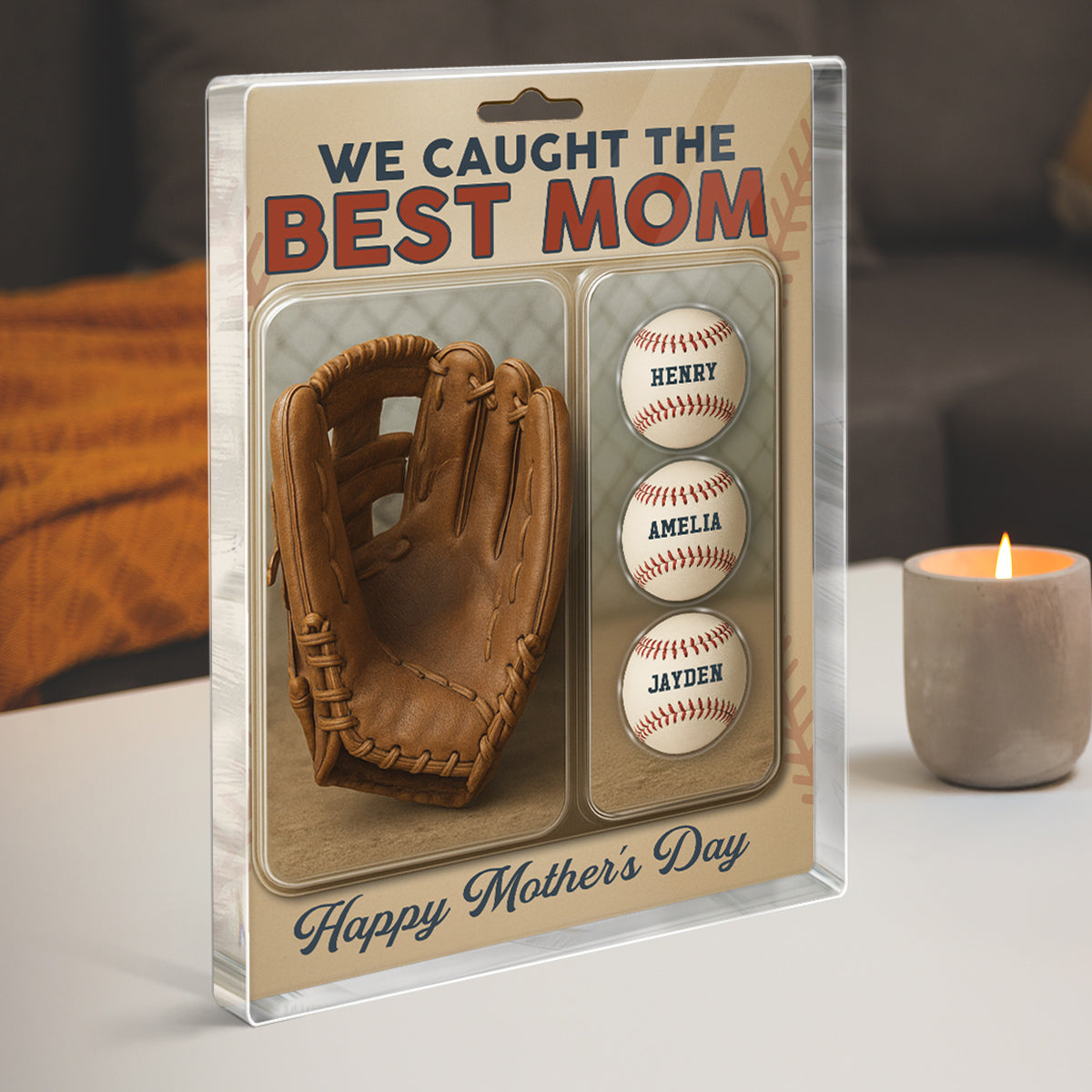 Personalized Acrylic Plate - "Baseball Glove"
