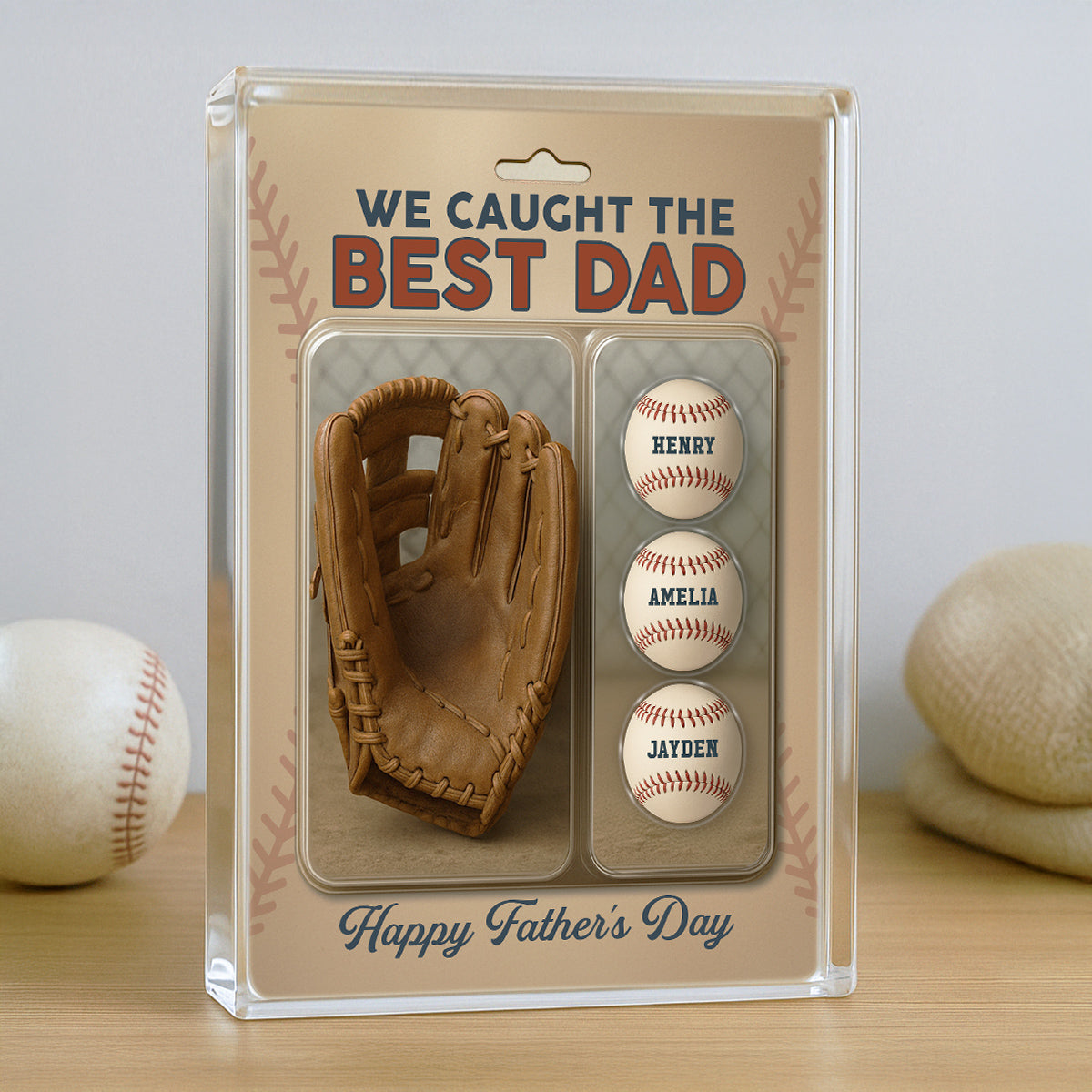 Personalized Acrylic Plate - "Baseball Glove"
