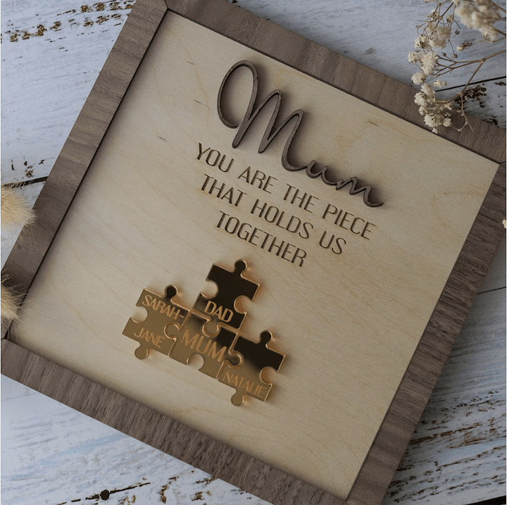 Personalized Canvas "Mum You Are the Piece that Holds Us Together"