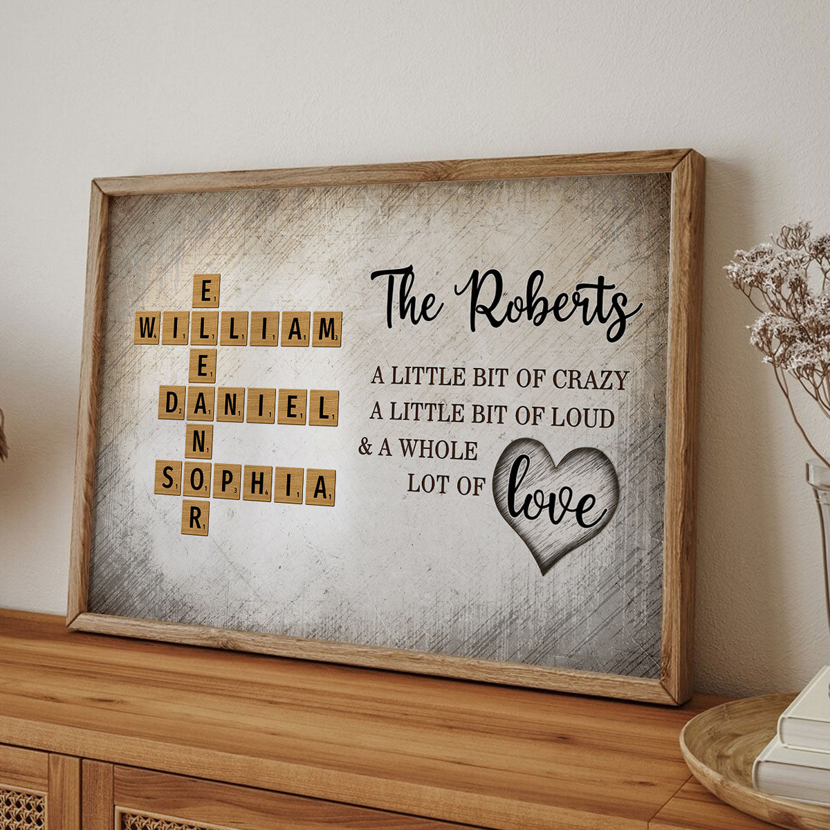 Personalized Canvas Crossword - "Family Whole Lot Of Love"