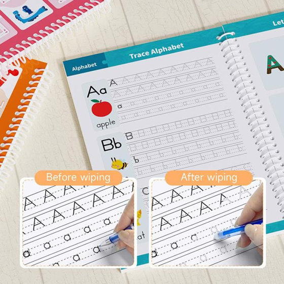 TIMEX Reusable Grooved Handwriting Workbook for Kids,