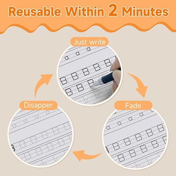 TIMEX Reusable Grooved Handwriting Workbook for Kids,