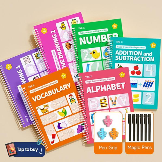 TIMEX Reusable Grooved Handwriting Workbook for Kids,