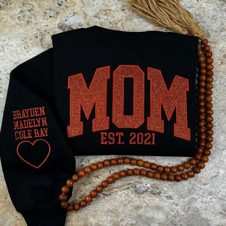 Personalized Glitter Mama Sweatshirt