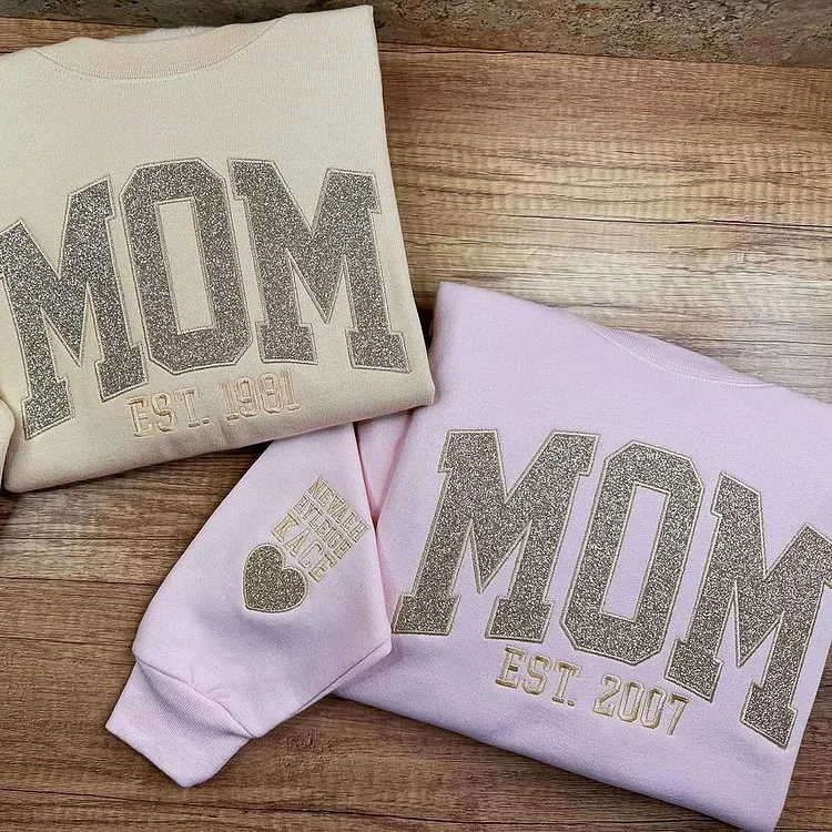 Personalized Glitter Mama Sweatshirt