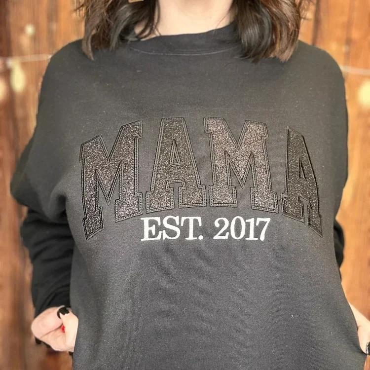 Personalized Glitter Mama Sweatshirt
