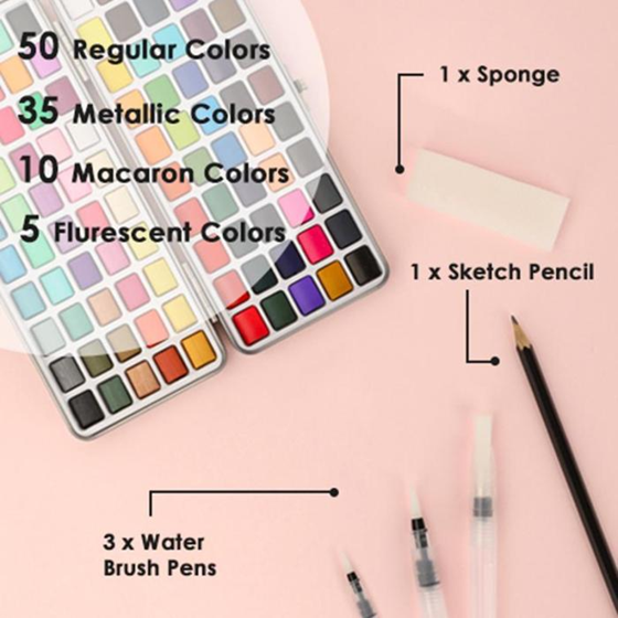 Grabie Watercolor Painting Art Set with Vibrant Colors