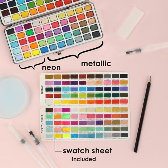 Grabie Watercolor Painting Art Set with Vibrant Colors