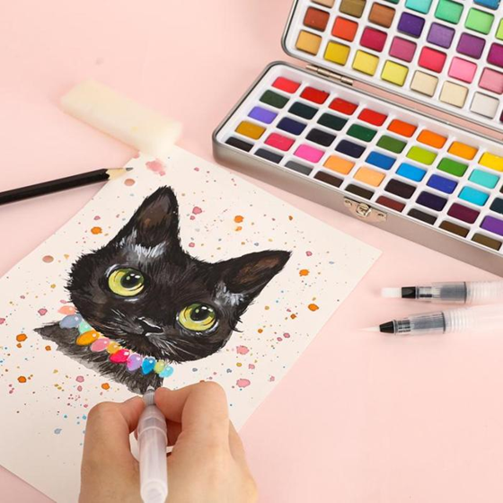 Grabie Watercolor Painting Art Set with Vibrant Colors