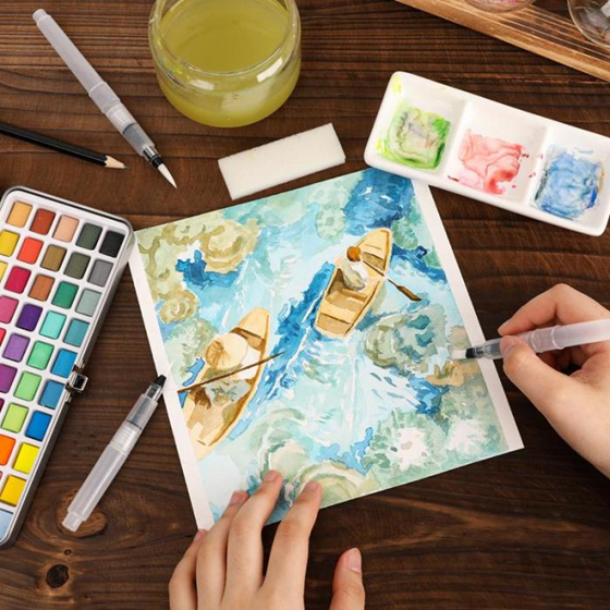 Grabie Watercolor Painting Art Set with Vibrant Colors