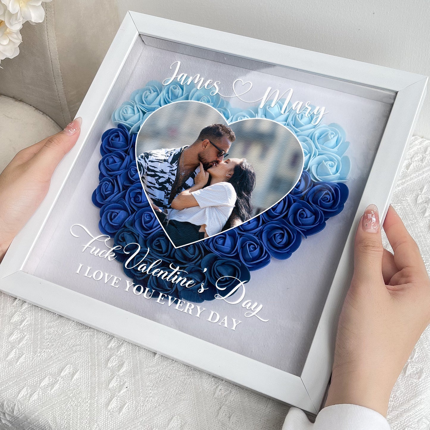 Personalized Photo Flower Shadow Box