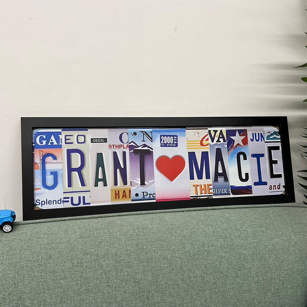 Personalized Handmade License Plate Metal Sign For Couples