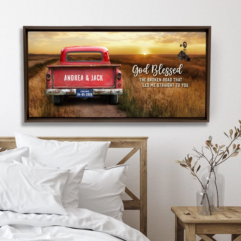 Personalized Vintage Truck Farmhouse Canvas Gift