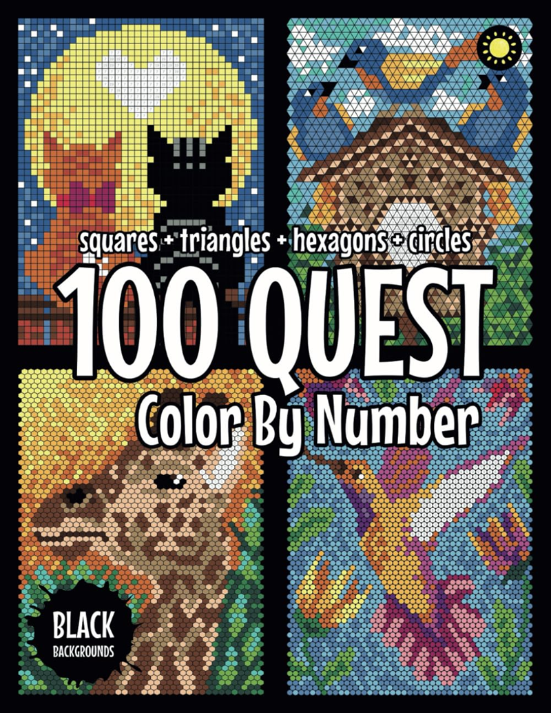 100 QUEST Color By Number Activity Book For Adults