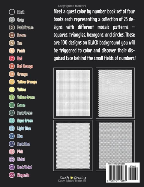 100 QUEST Color By Number Activity Book For Adults