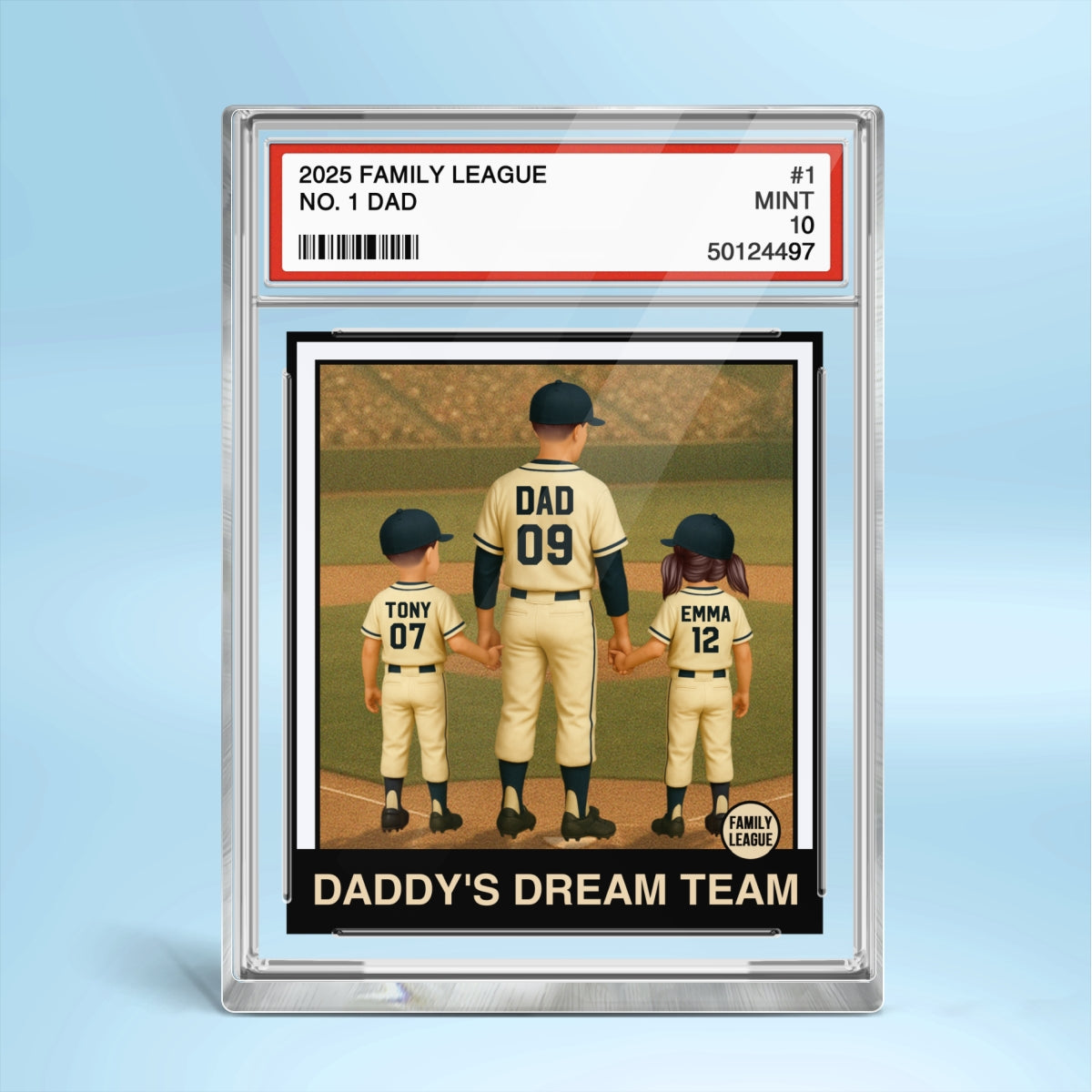 Personalized Baseball Acrylic Plaque - Dad Grandpa Man & Kids Trading Card Style