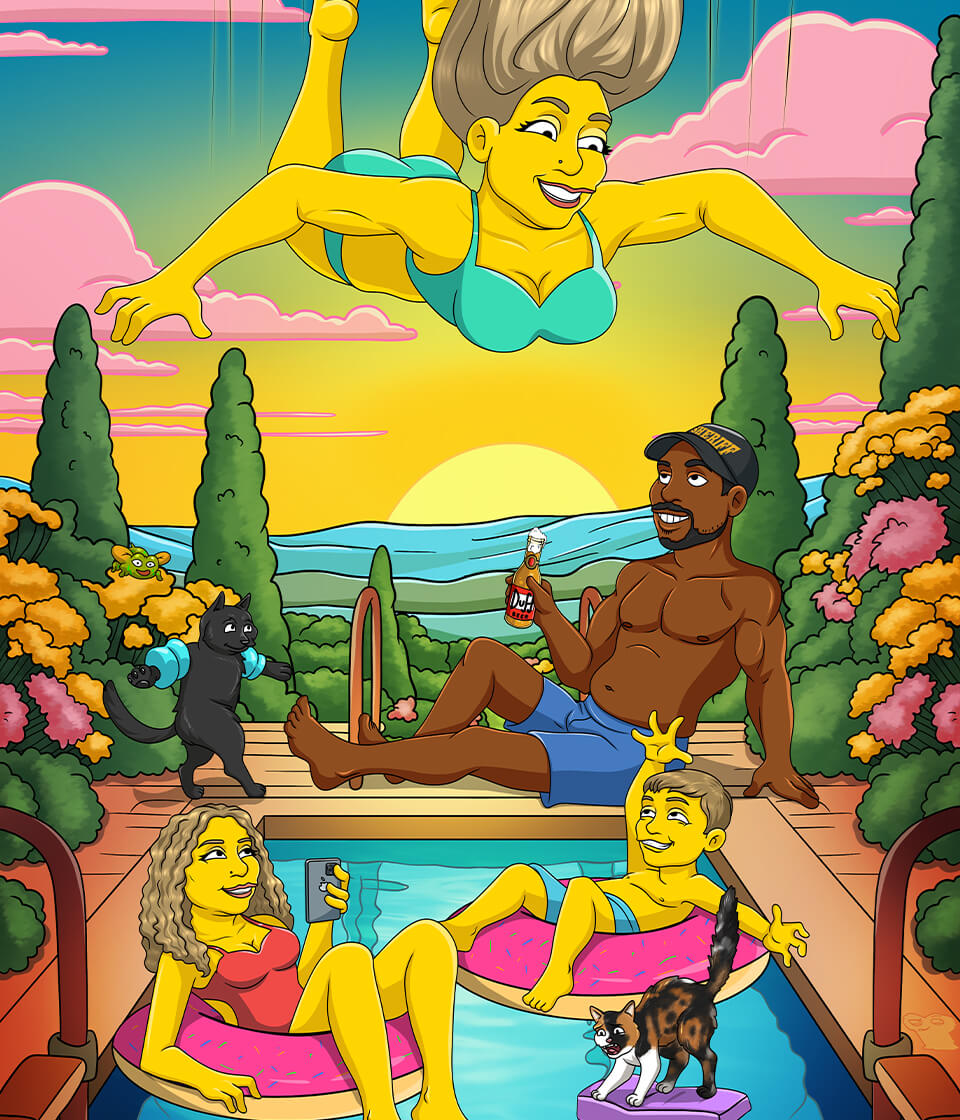 Personalized Canvas "Simpsons Art Style"