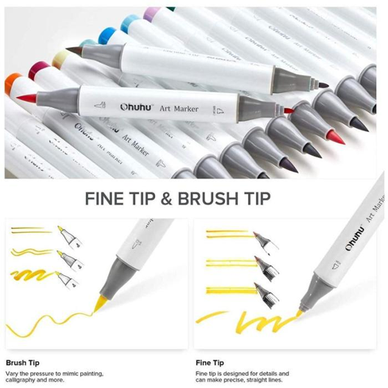48-Color Double Tipped Ohuhu Art Marker Set