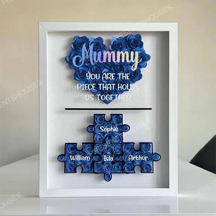 Personalized Mother's Day Jigsaw Puzzle Flower Shadow Box