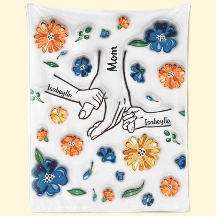 Personalized 3D Inflated Effect Printed Blanket - Mother's Day, Gift For Mom, Grandma