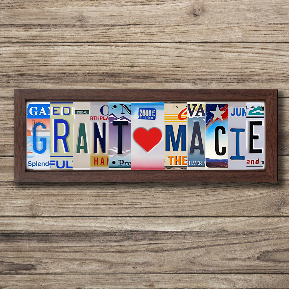 Personalized Handmade License Plate Metal Sign For Couples