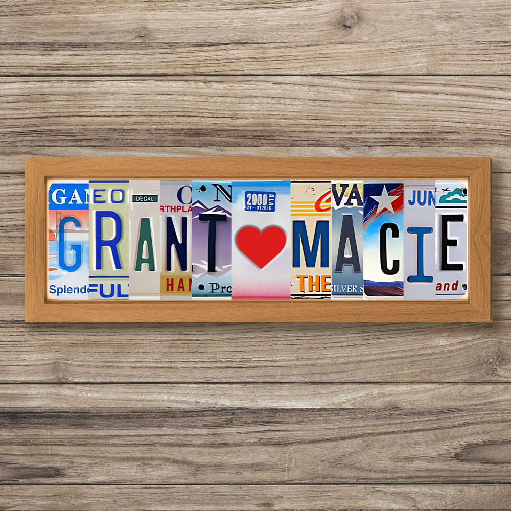 Personalized Handmade License Plate Metal Sign For Couples