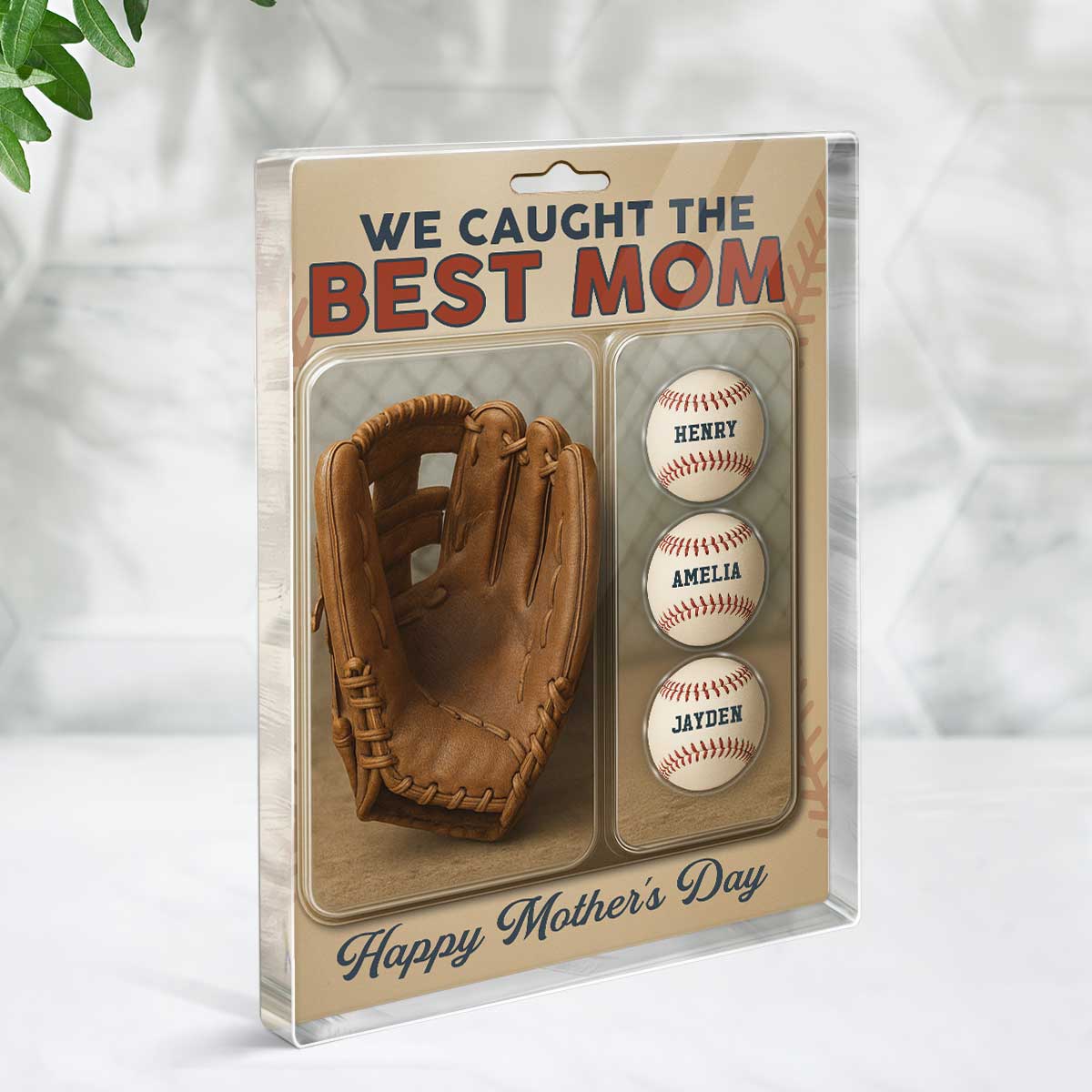 Personalized Acrylic Plate - "Baseball Glove"