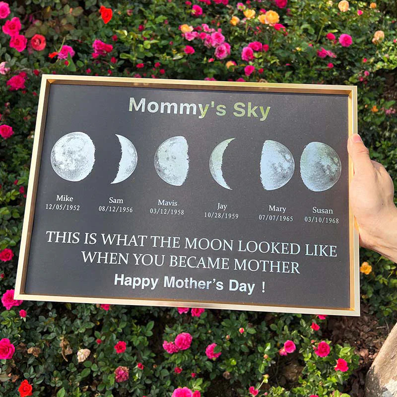 Personalized Moon Phase Art Canvas - "Mother’s Universe"