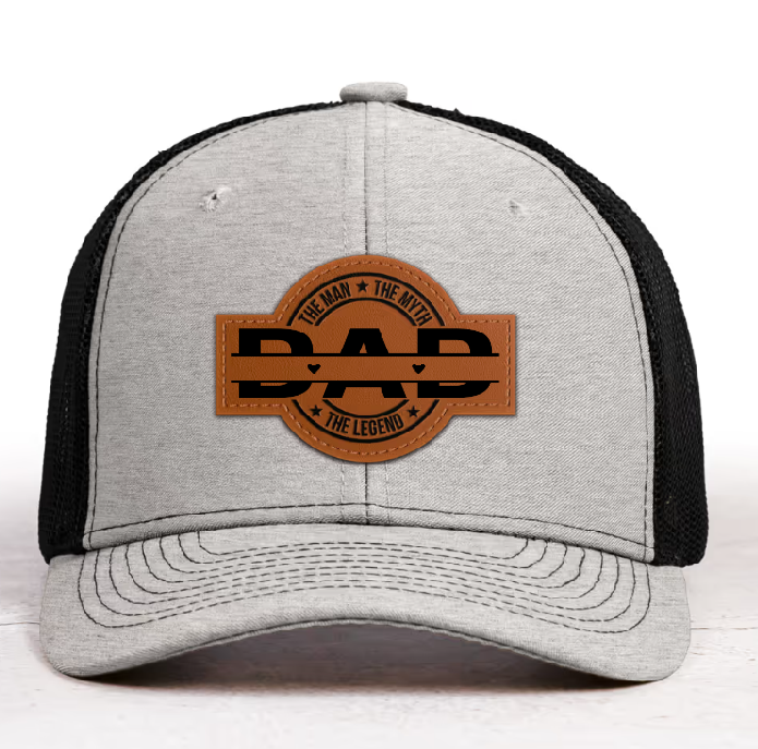 Personalized Dad Leather Patch Hat