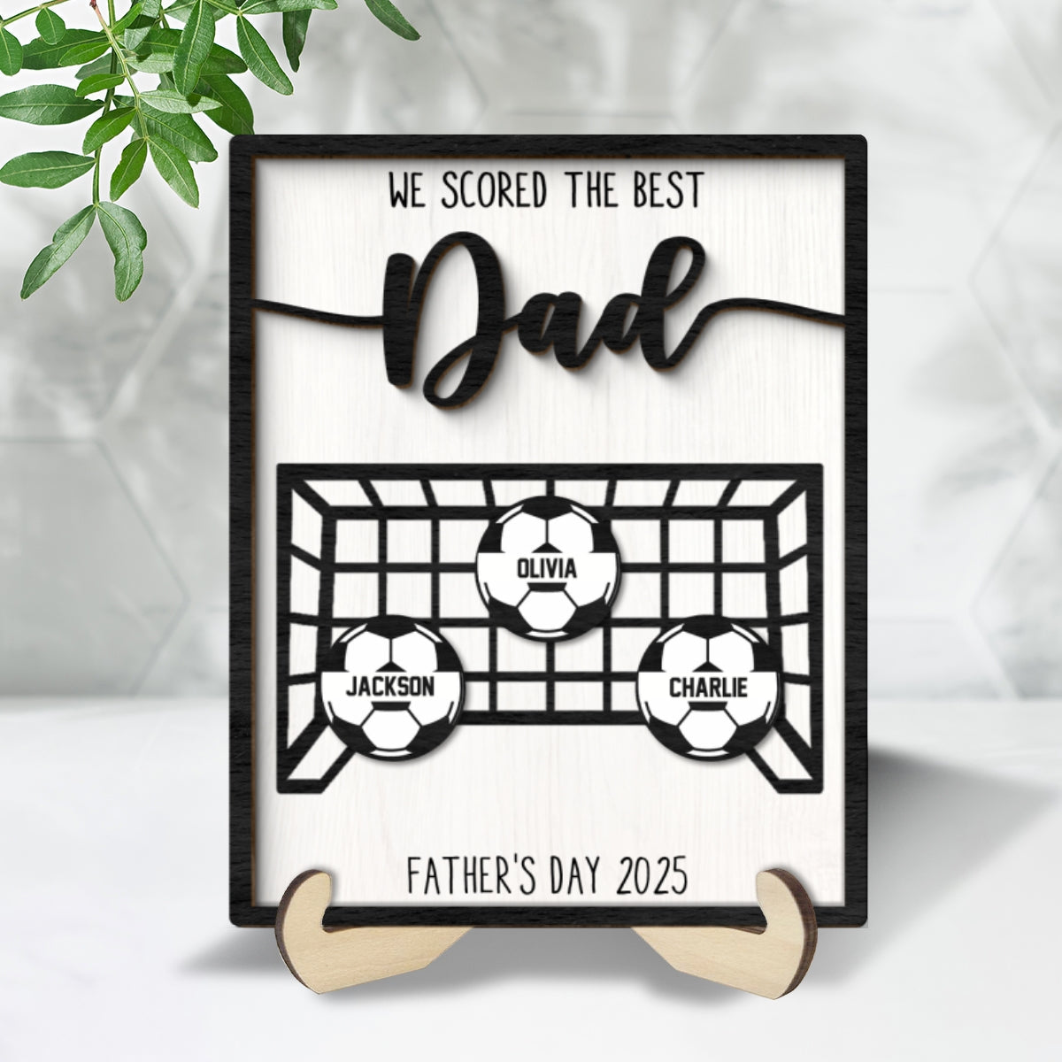 Personalized 2-Layered Wooden Plaque, Father's Day Gift