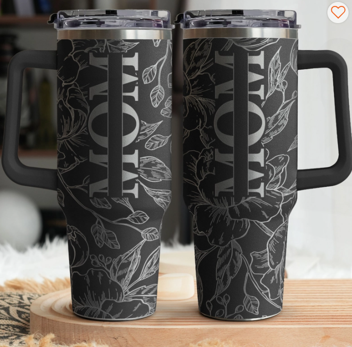 Personalized 40oz Tumbler - Floral Mom Mother's Day Gifts