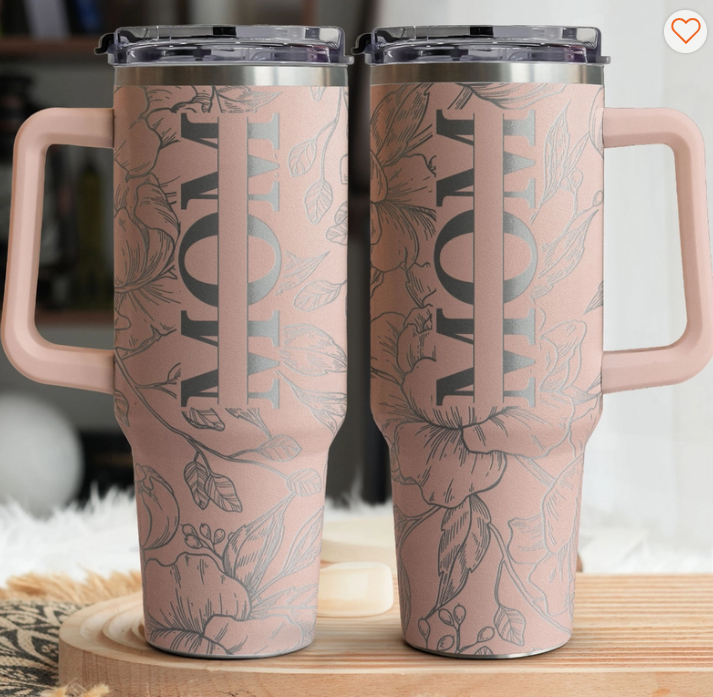 Personalized 40oz Tumbler - Floral Mom Mother's Day Gifts