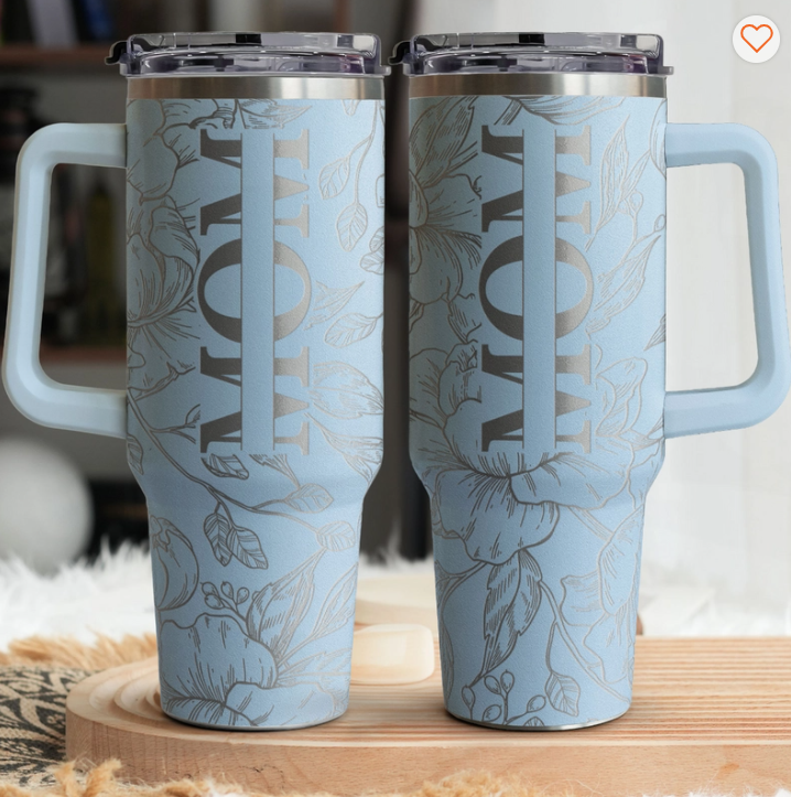 Personalized 40oz Tumbler - Floral Mom Mother's Day Gifts