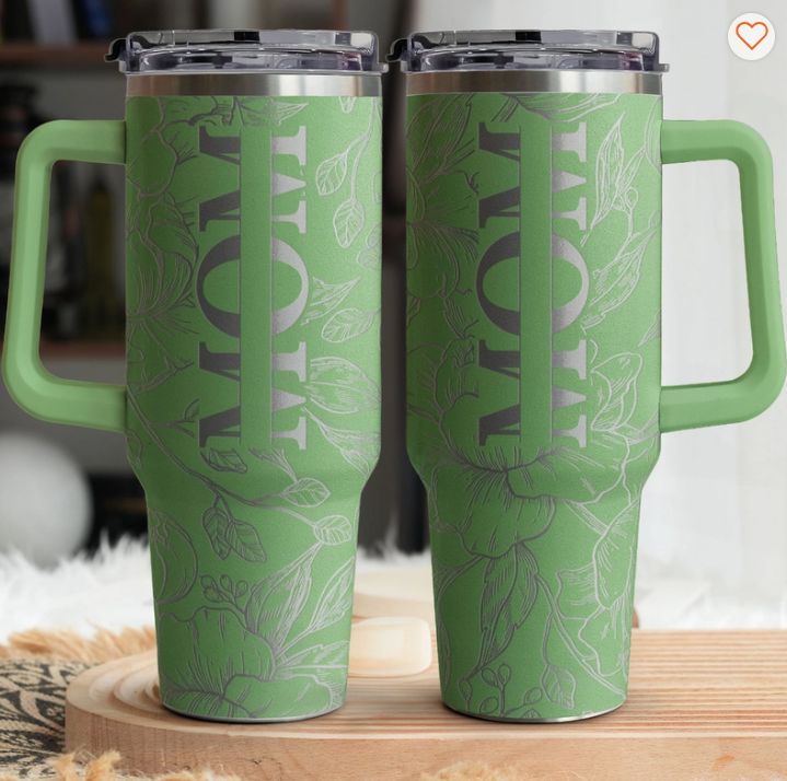 Personalized 40oz Tumbler - Floral Mom Mother's Day Gifts