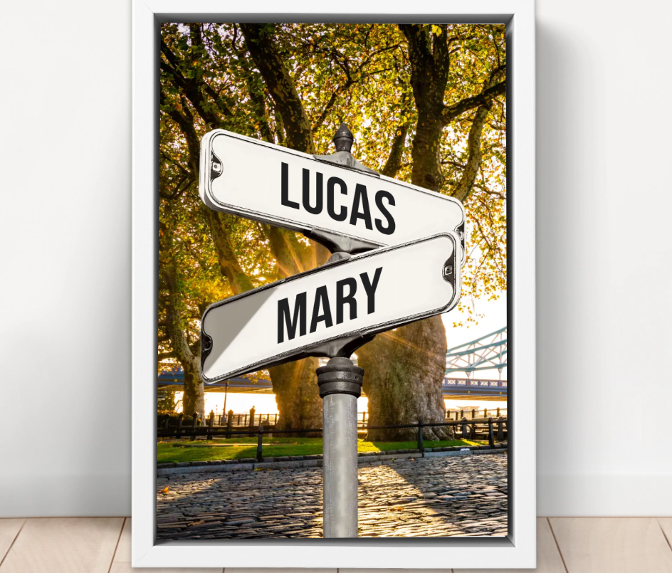 Personalized Canvas - Vintage street sign for families
