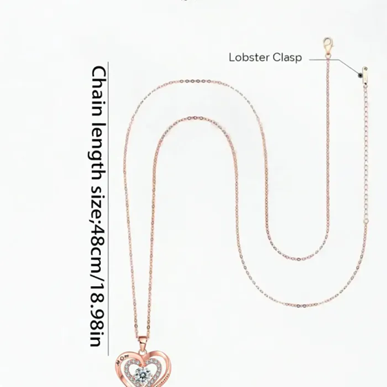 Mom Elegant Heart Design Necklace
