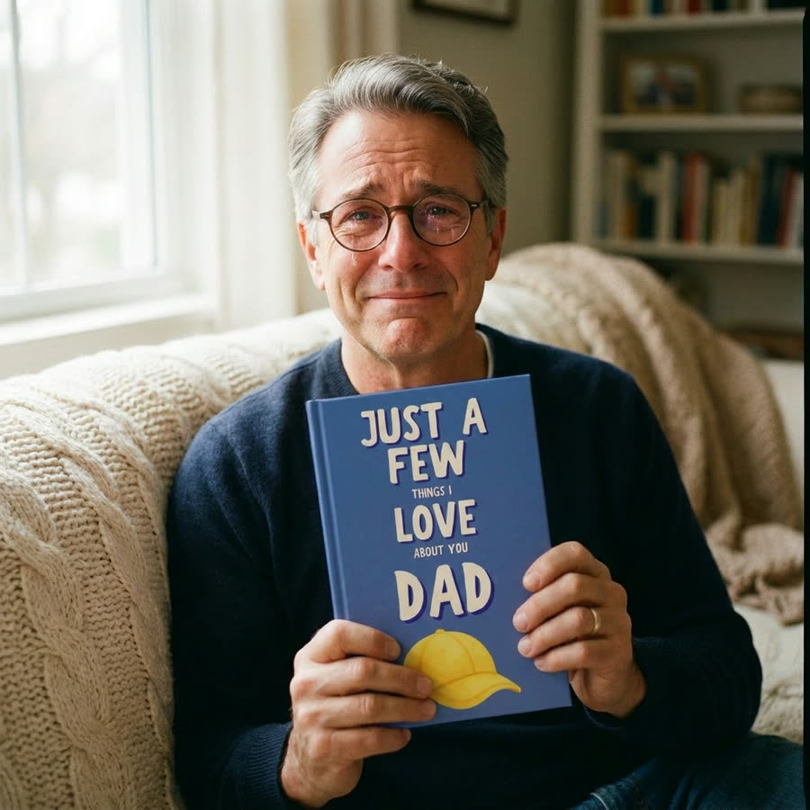 Dad holding the book