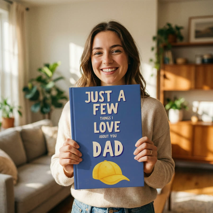 Customer holding the book