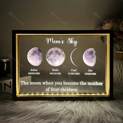 Custom Birth Moon Phase Mirror Light Box